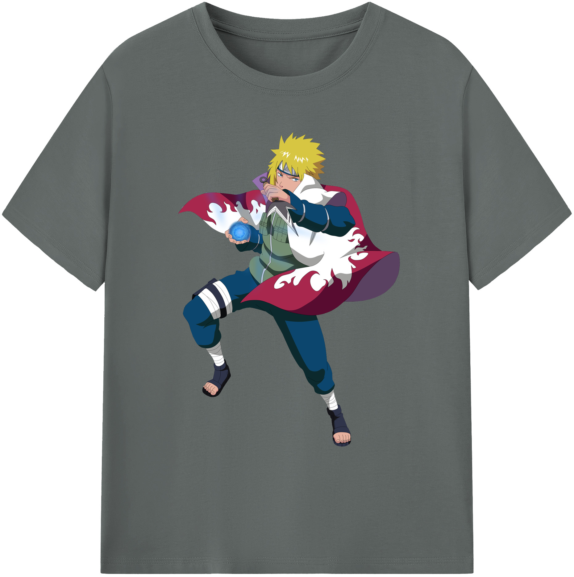 （画像用） NARUTO -ナルト- 波風 ミナト Namikaze Minato 綿100％ メンズ半袖Tシャツ｜肌触りやわらか＆通気性